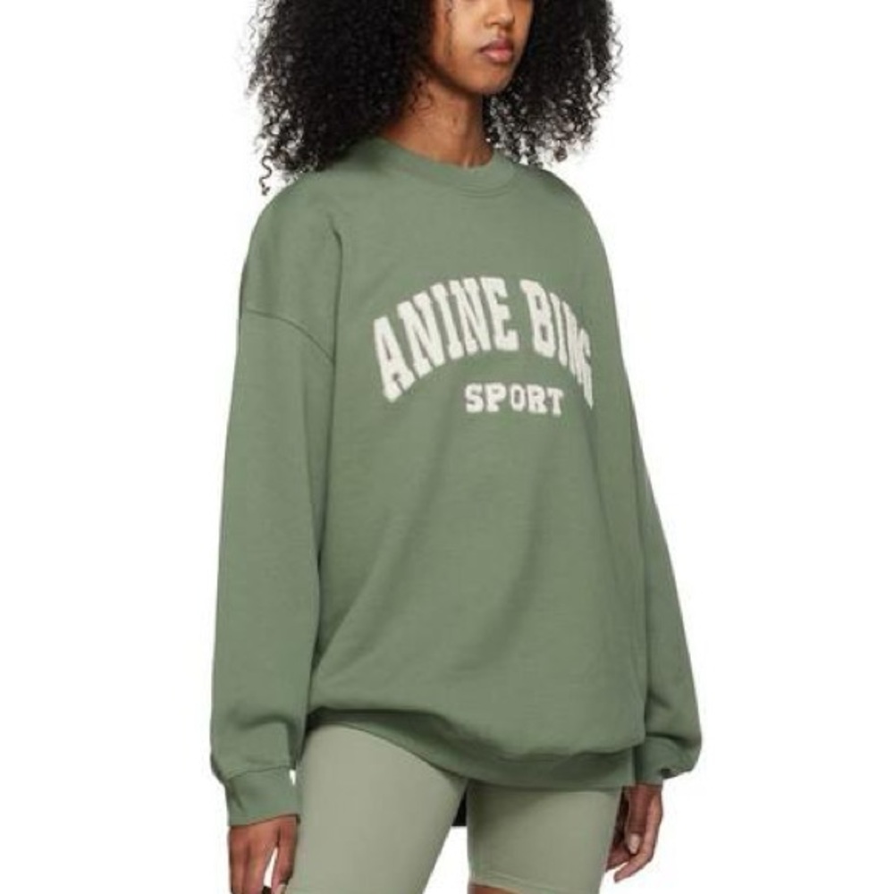Anine Bing Sport Green Crew Sweatshirt